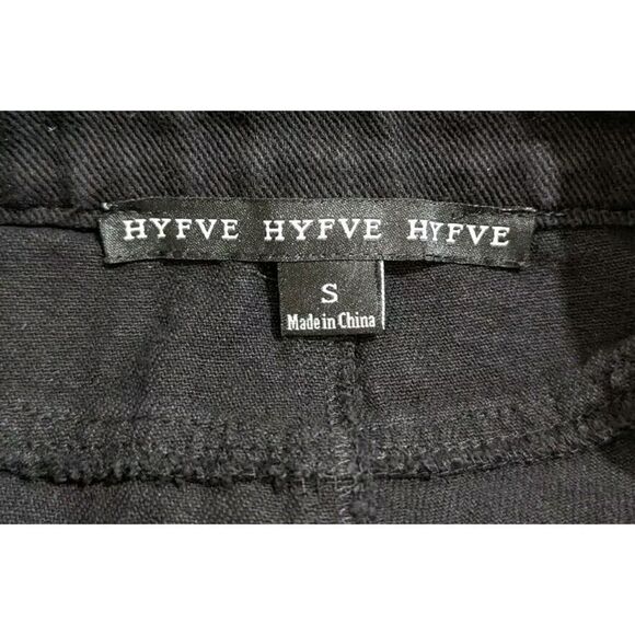 Hyfve Black Destroyed Distressed High Waisted Jean Shorts Size Small - Picture 3 of 4